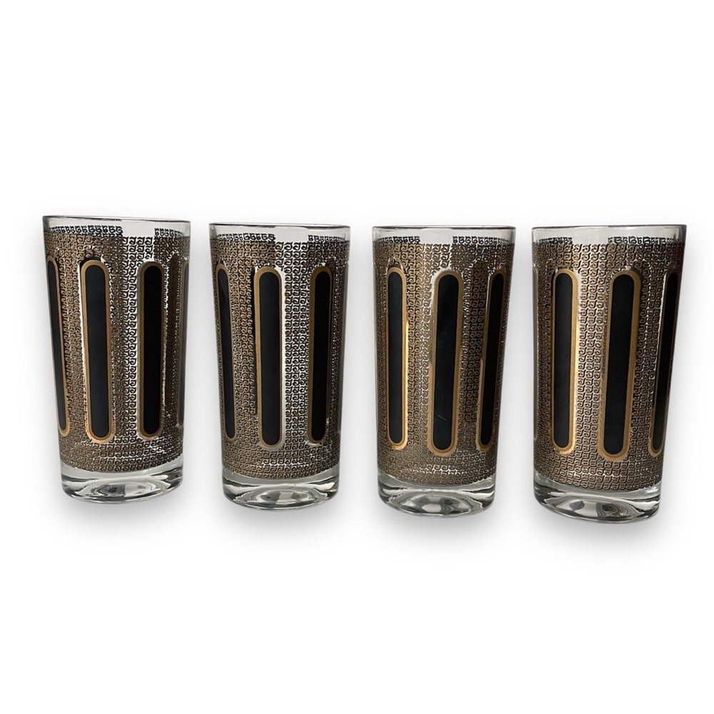 Vintage MCM Decal Highball Glasses